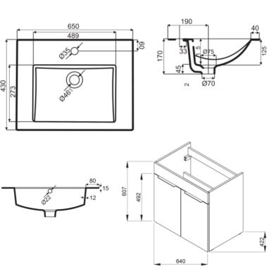 JIKA Тумба с умывальником подвесная Cube (H4536021763001)
